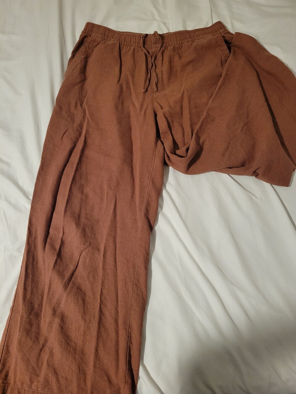 Wide Leg Linen Blend Pants